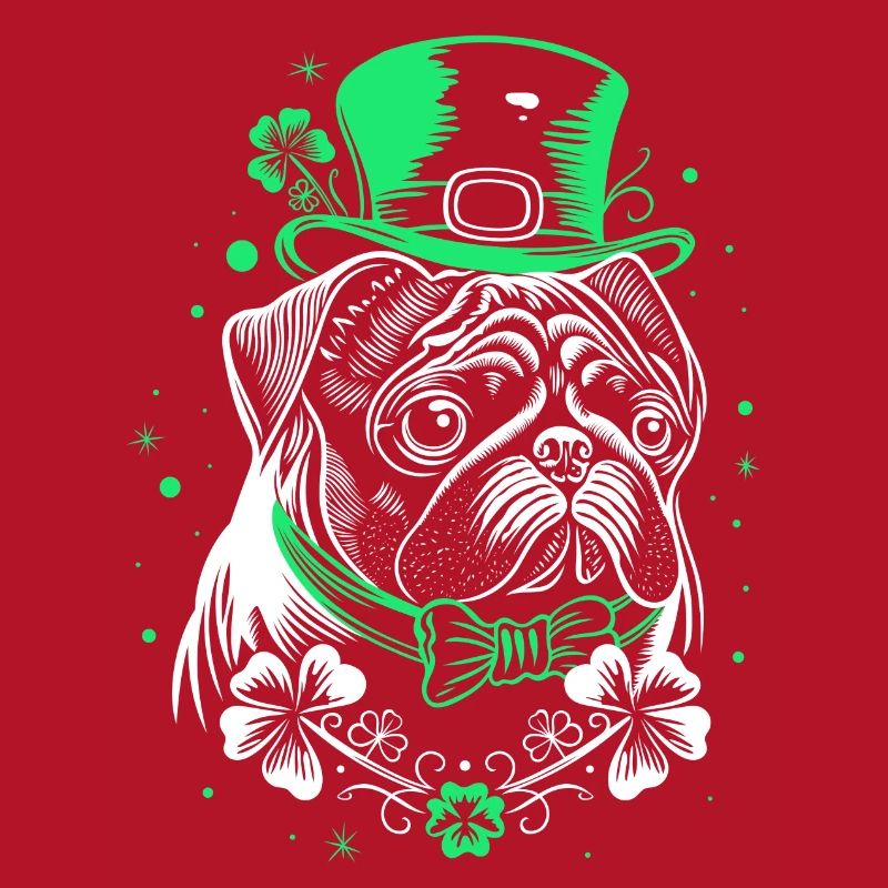 Pug with St Patrick's Day Hat