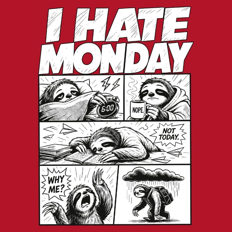 I Hate Monday Sloth Comic