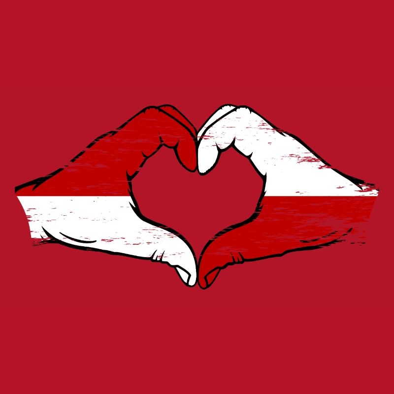 Drapeau de Monaco Pologne Forme de main Forme de coeur Utilisé