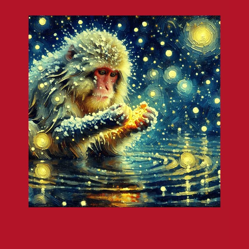 Snow Monkey Starry Night