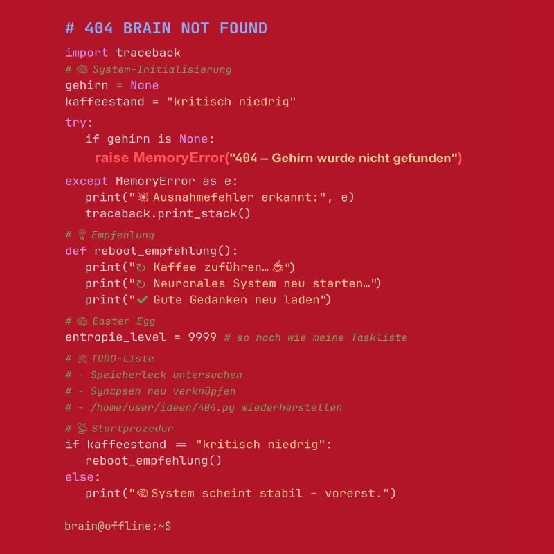 404 Brain Not Found Python Code