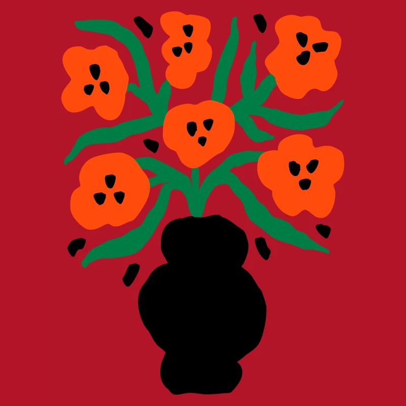 Bouquet de fleurs en style graphique