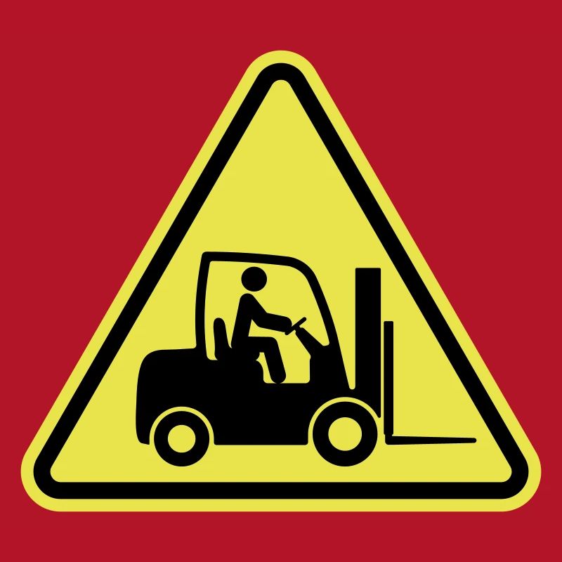 Caution Fork truck, forklift icon symbol. Logistic