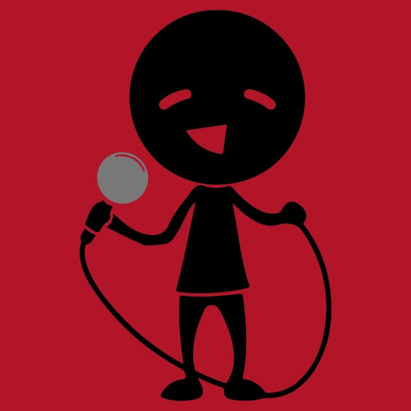 Singer with microphone