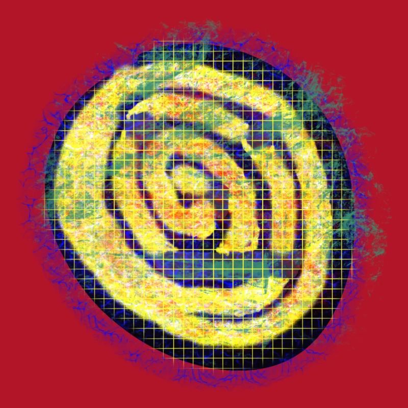 Yellow creative spiral with check pattern