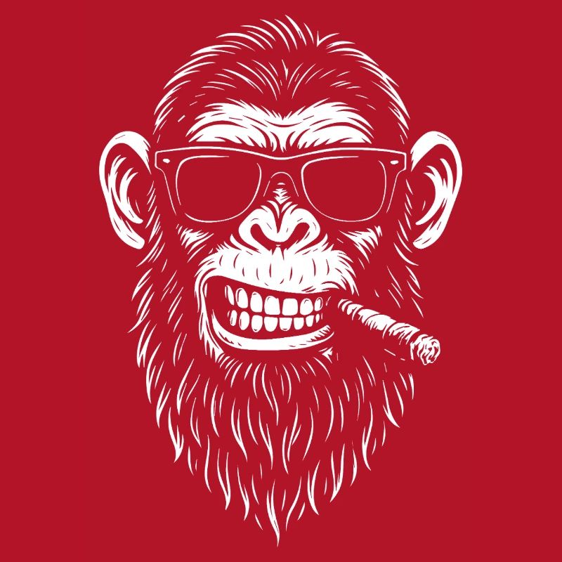 Affe mit Bart und Zigarre