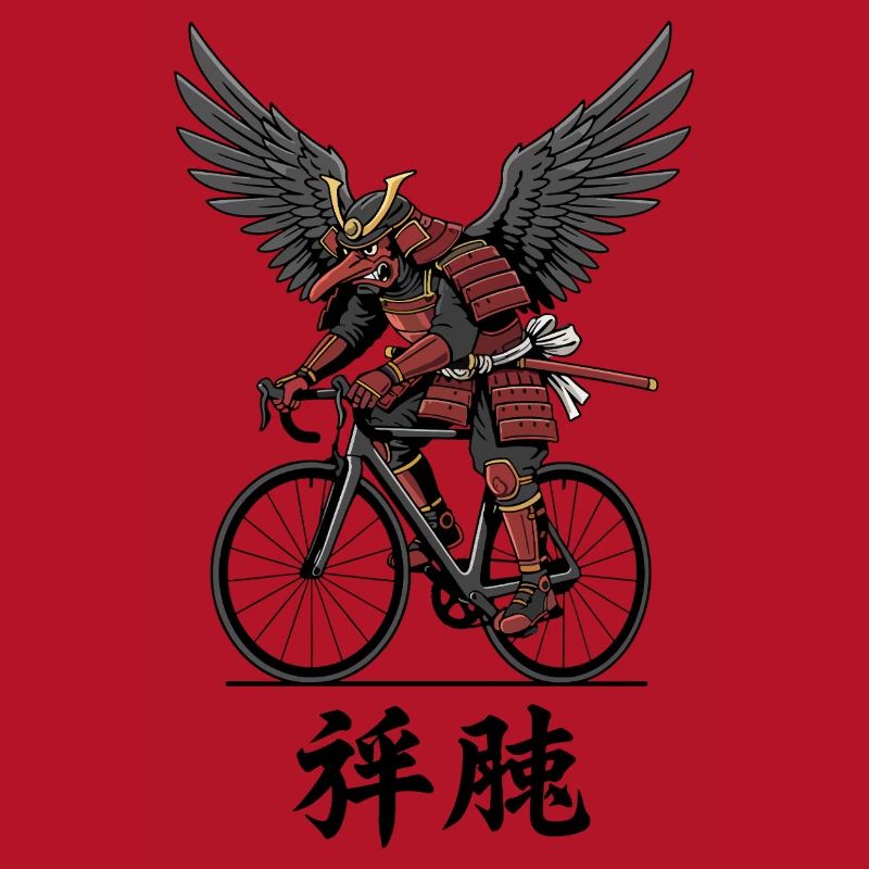 Winged Samurai on Bicycle