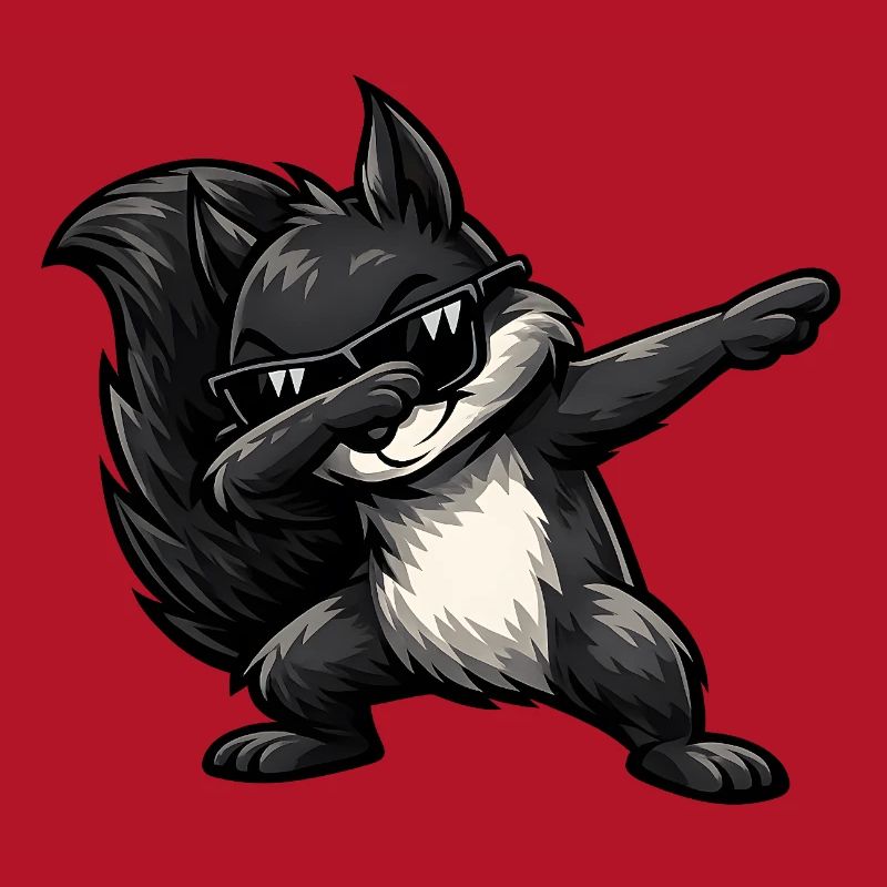 Dabbing Schwarzes Eichhörnchen