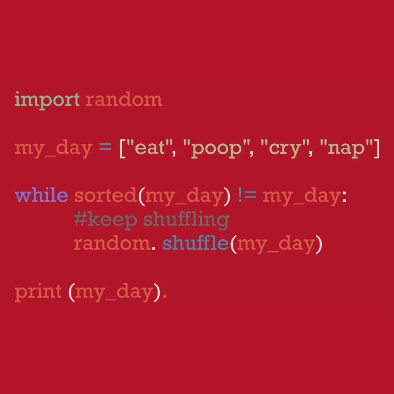 Drôle de code python sur la vie quotidienne, bébé