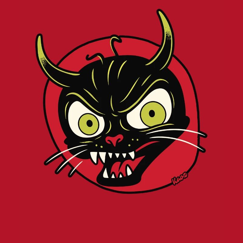 Devilish grimace of a devil cat