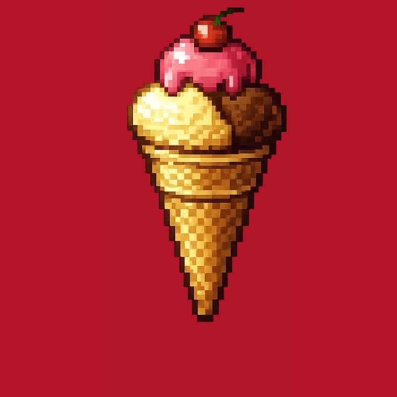Retro Pixel Eiscreme Cone