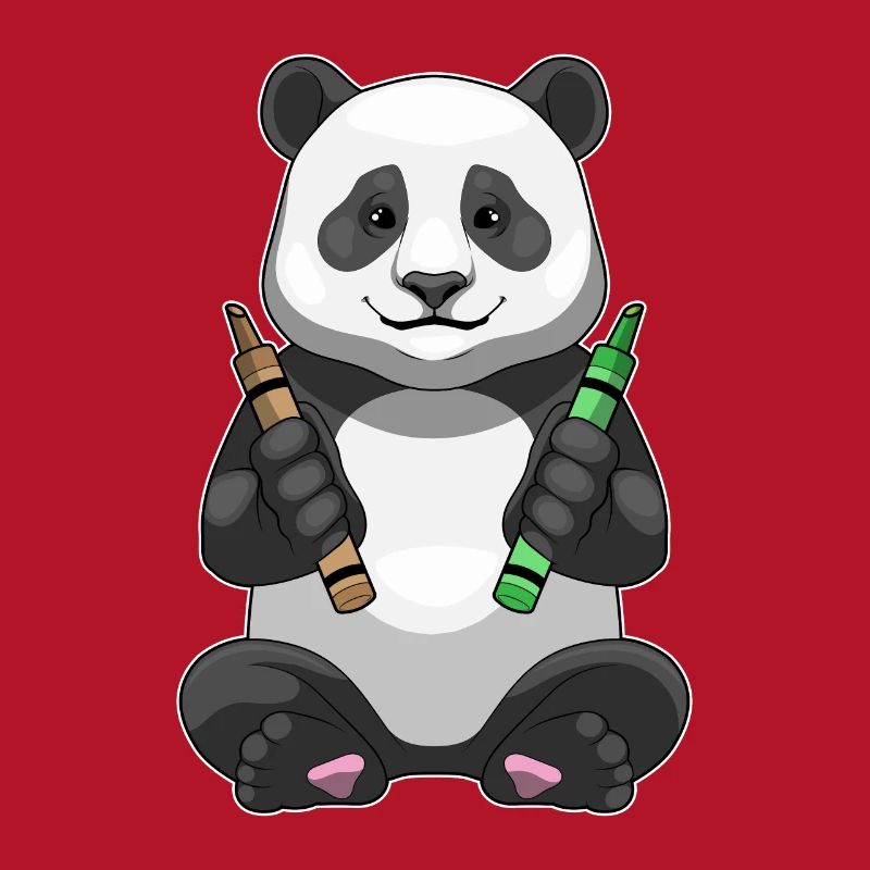 École de crayons de couleur Panda Student