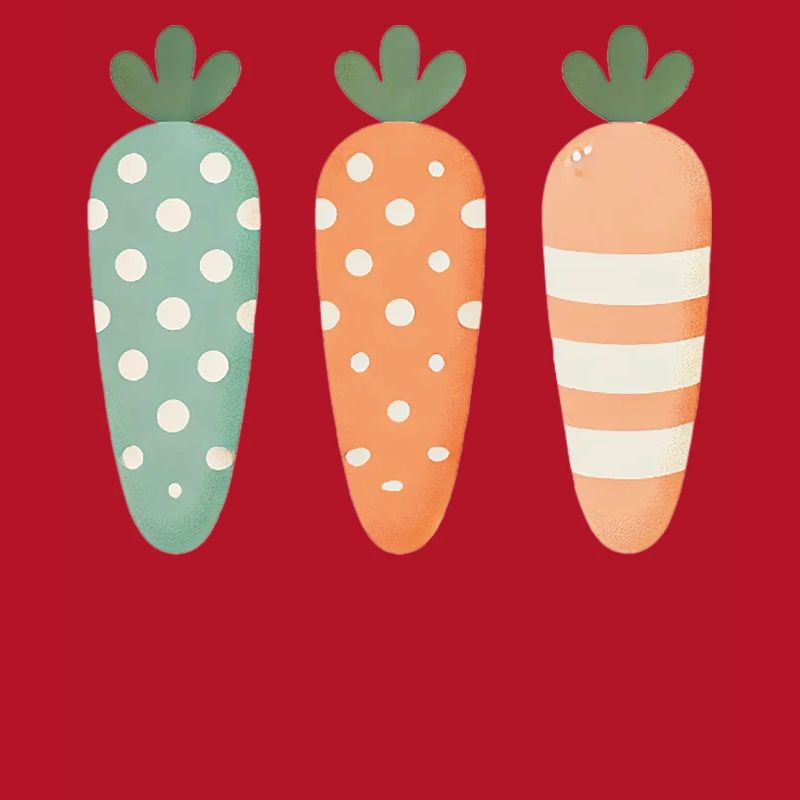 Cute Easter Carrots Pastel Stripe Dots