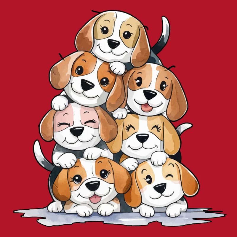 Pyramide de beagle mignon