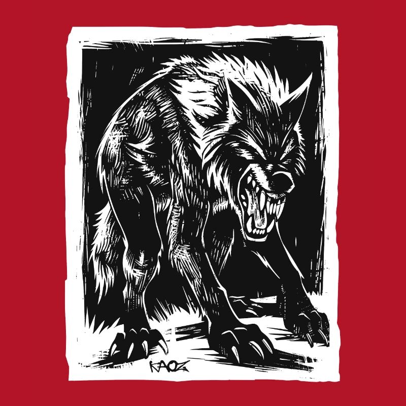 Böser Horror-Werwolf oder Wolf