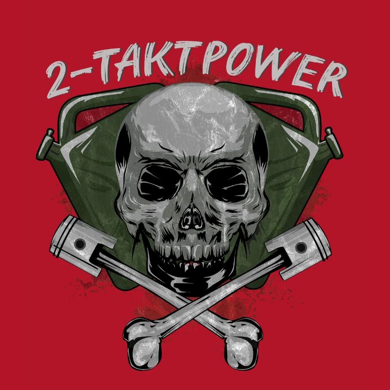 2 stroke power skull skull piston