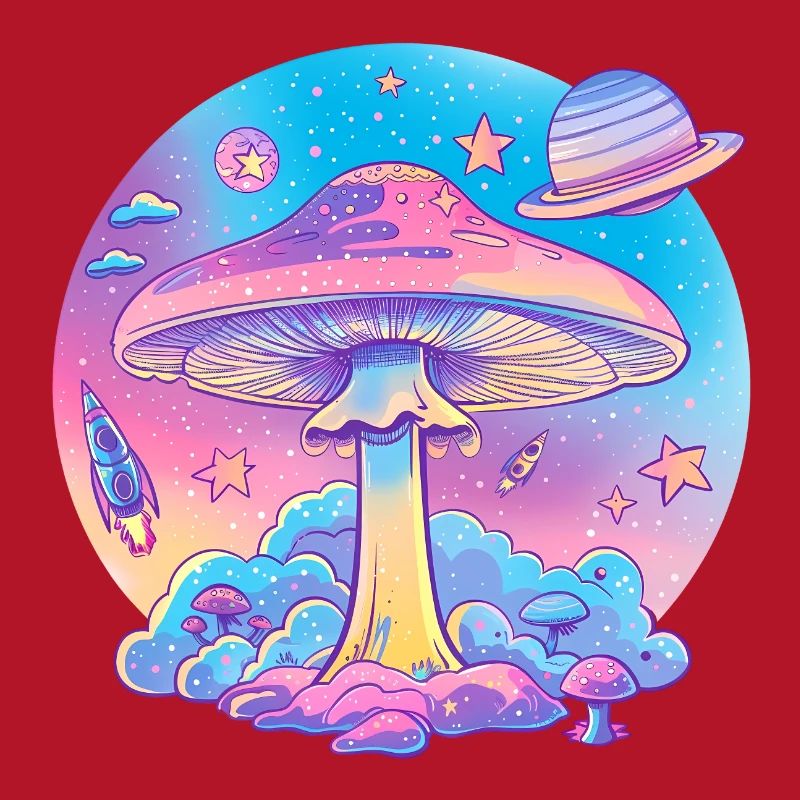 Explosion de mots de champignons psychédéliques