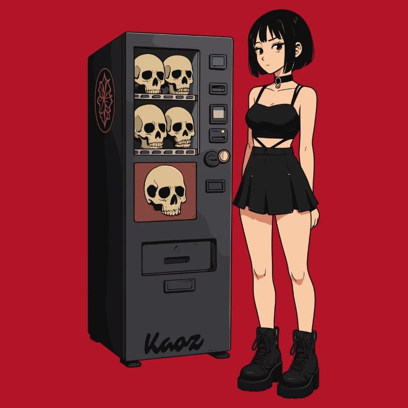 Skull Vending Machine Goth-Mädchen