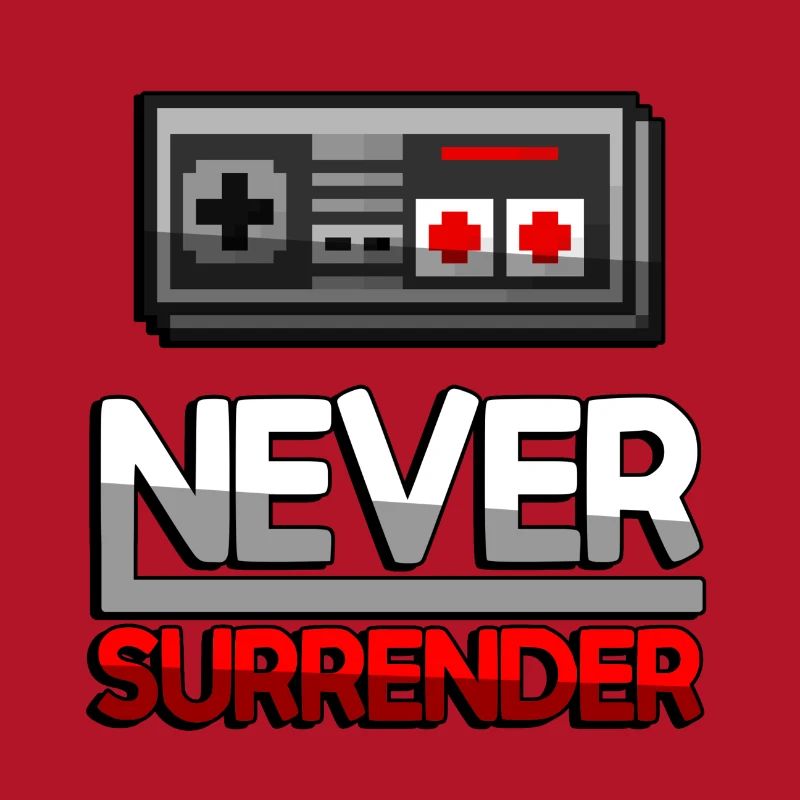 NEVER SURRENDER (Rot) + NES Controller - Gaming