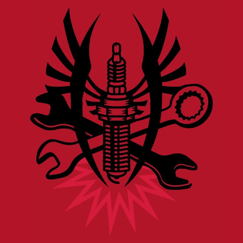 A spark plug with two wrenches