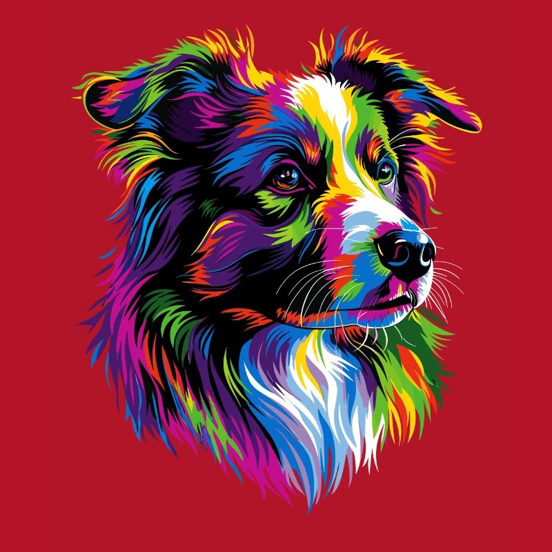 Australian Shepherd Bunte Farben Pop Art Aussie