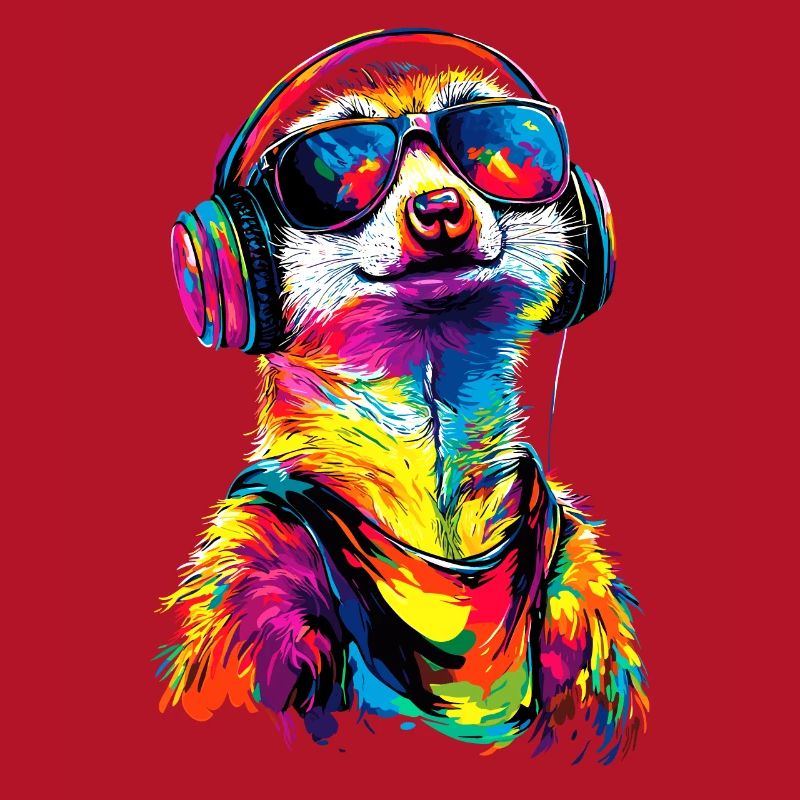 Erdmännchen Sonnenbrille Bunt Süßes Erdmännchen