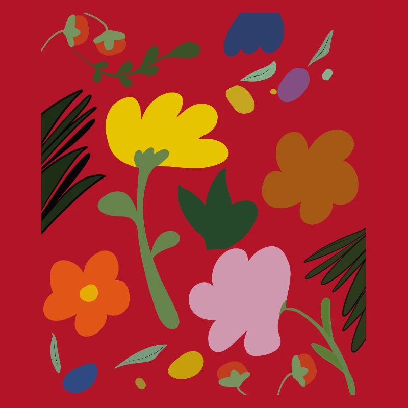 Abstract Flowers in Spring Palette
