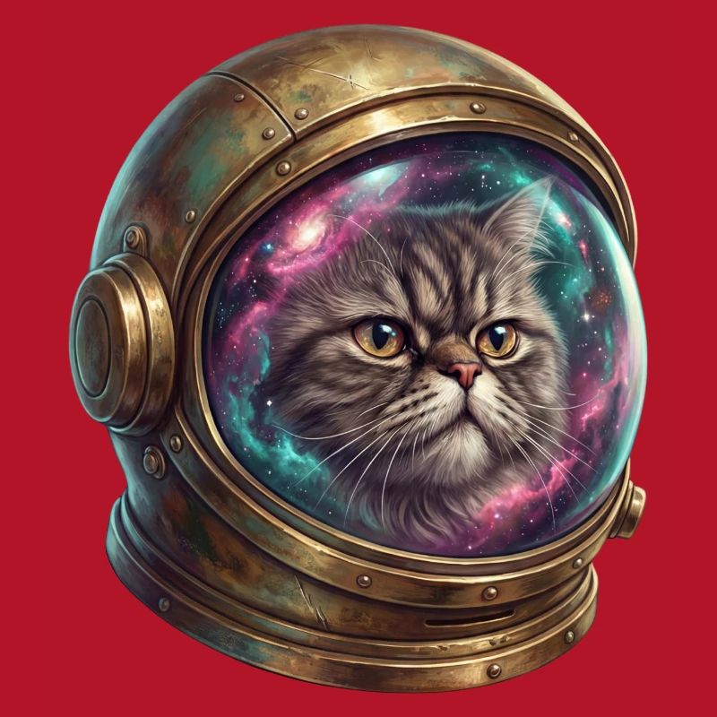 Astronaute chat dans un casque spatial