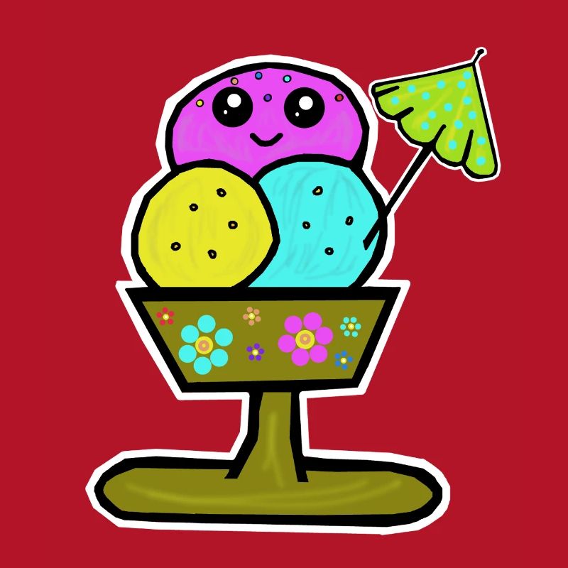 Bunter Eisbecher Eiscreme Eiskreme Eis