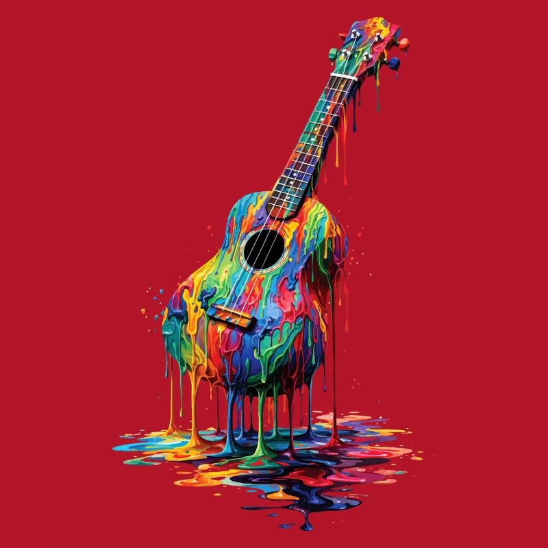 Ukulele mit tropfender Farbe