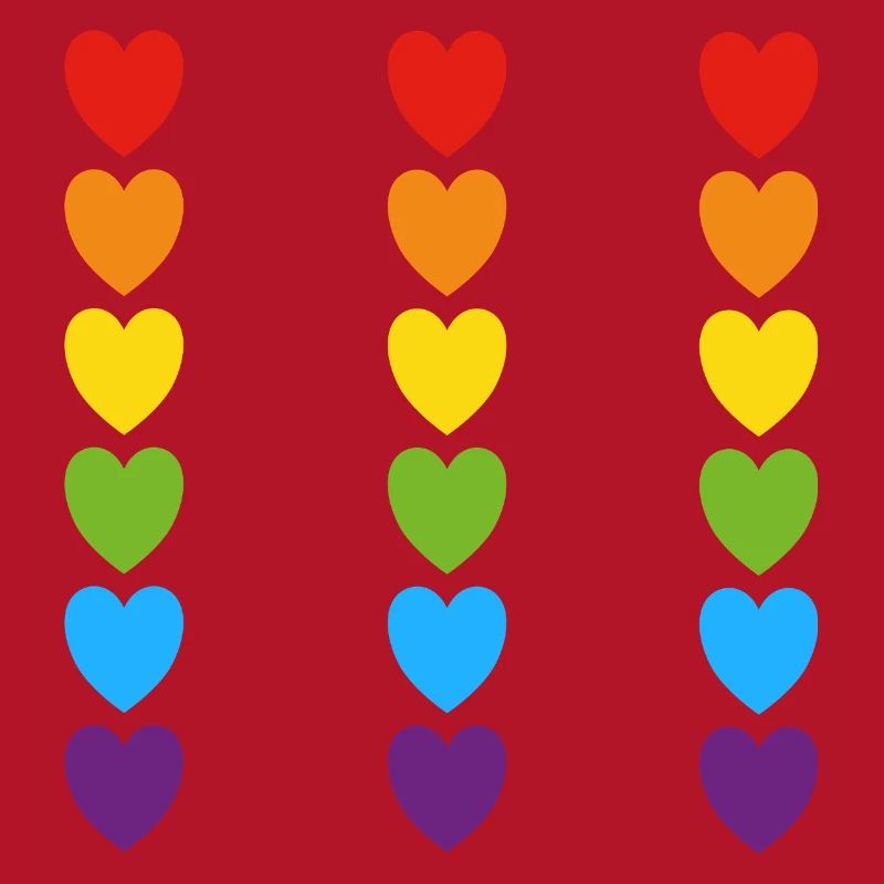 Pride Rainbow Hearts