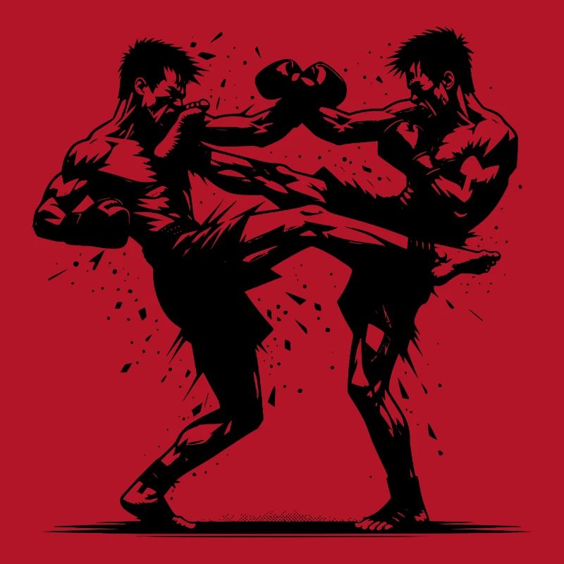 Double Strike Boxe thaïlandaise Le ring brûle violemment