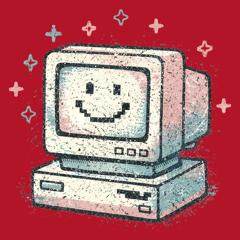 Cute Retro Computer Vintage 80s Tech Style