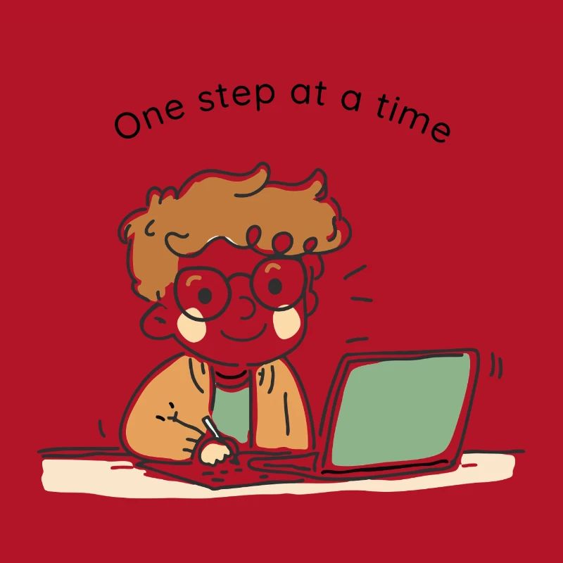 One Step at a Time – Cute hand-drawn character
