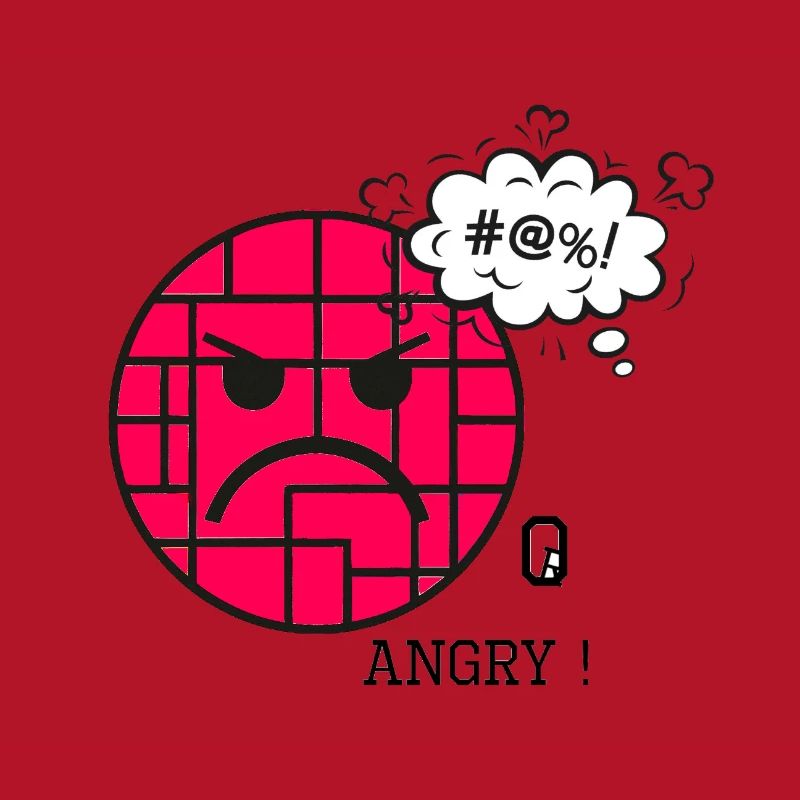 Angry with Wall Pattern and Frustration Expression