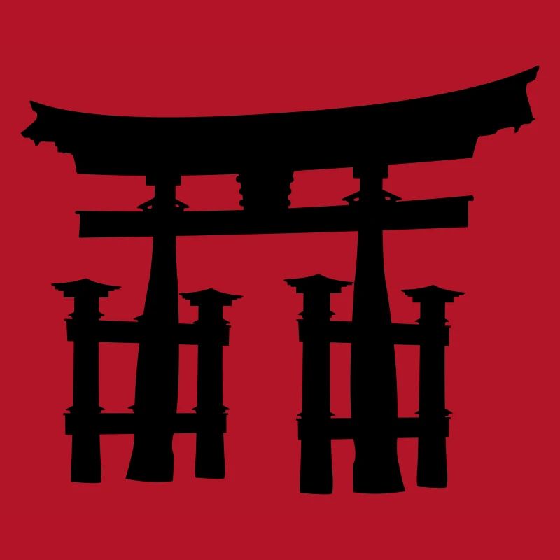 Japanisches Torii oder Tor transparentes Schattenbild