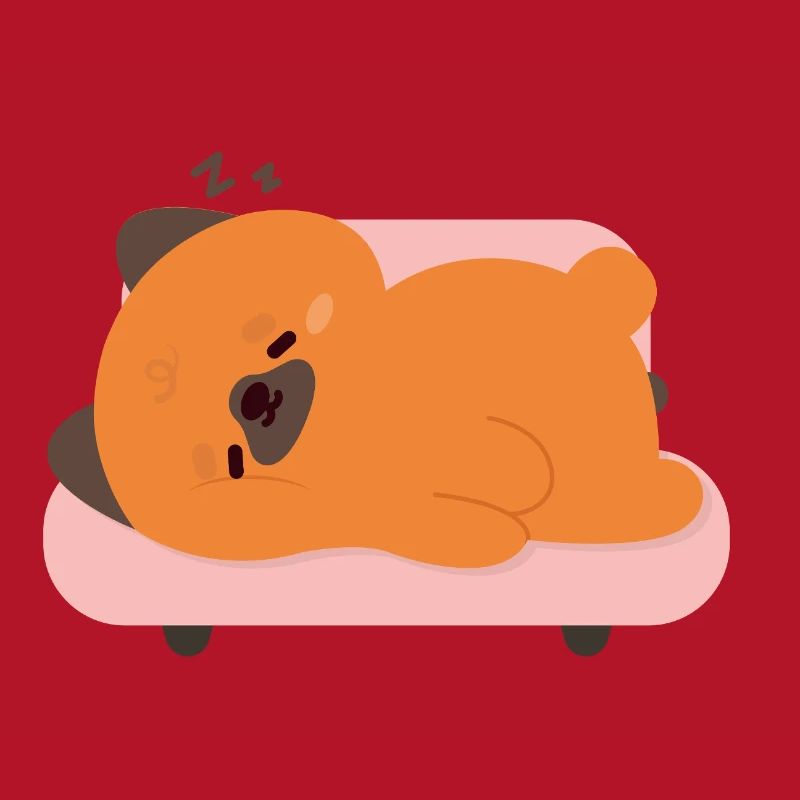 Müder Deutscher Schäferhund auf rosa Sofa