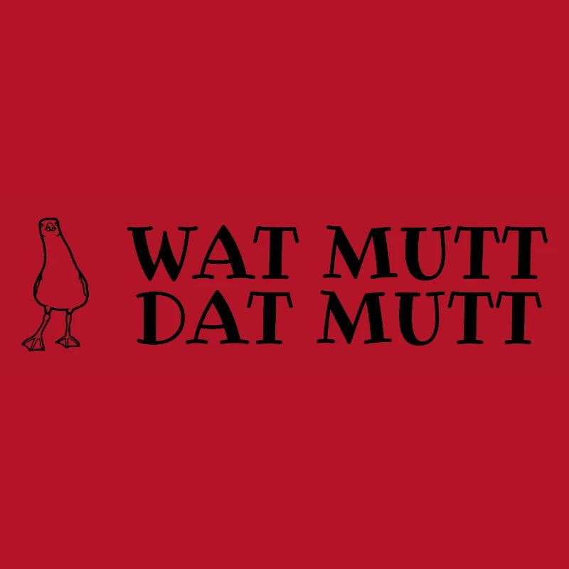 Plattdeutscher Spruch mit Möwe Wat mutt, dat mutt