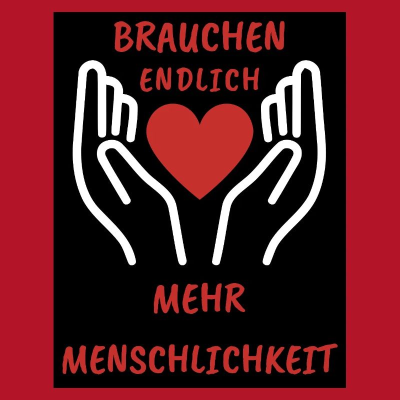 Herz- und Handdesign mit Botschaft