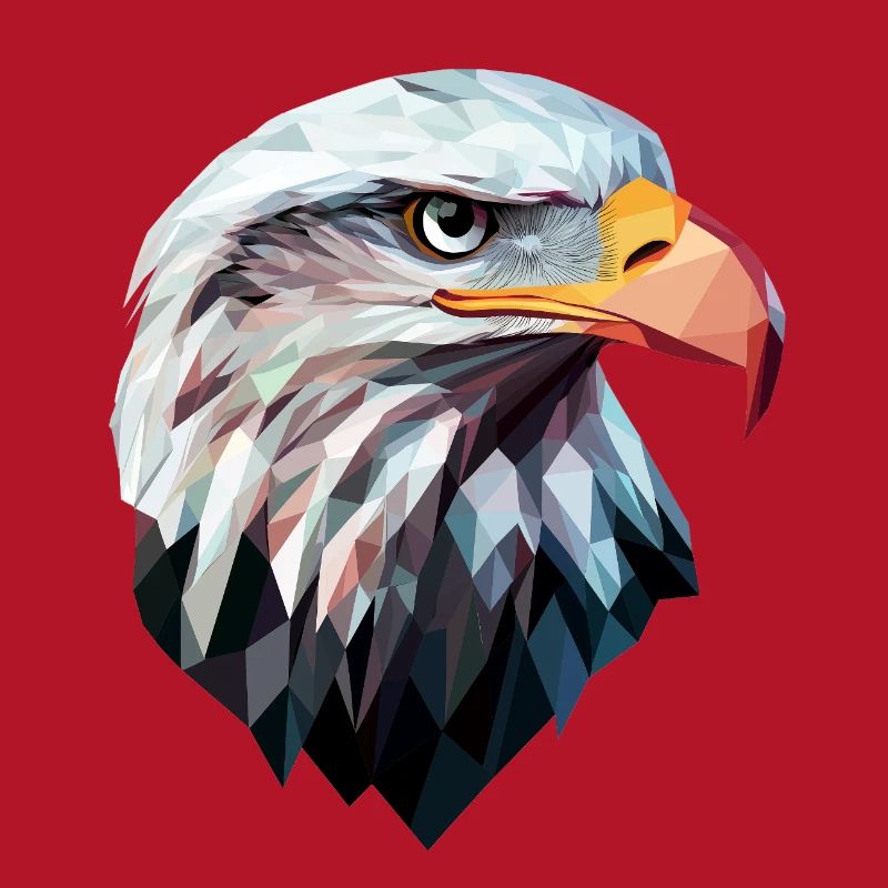 Eagle Head Low Poly Art Logo Design