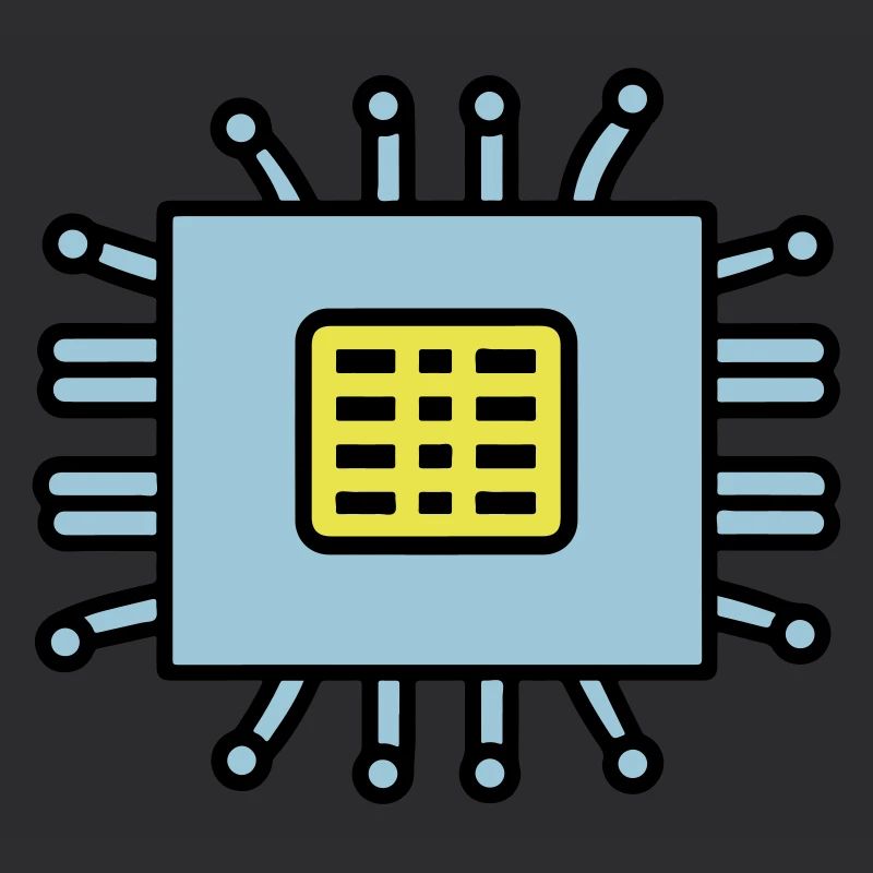 Digital Computer Chip Icon