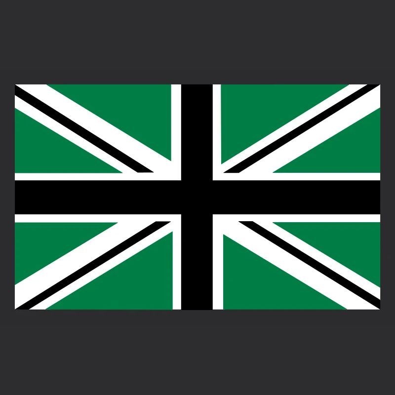 Union Jack | noir-blanc-vert | bannière | drapeau