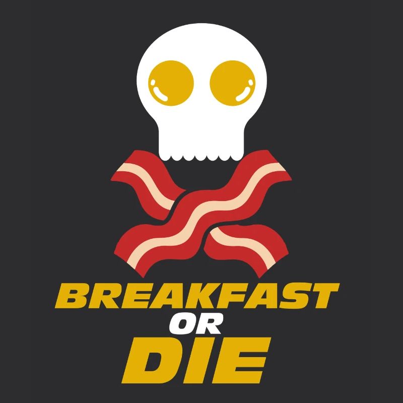 Frühstück oder Totenkopf-Speck-Ei