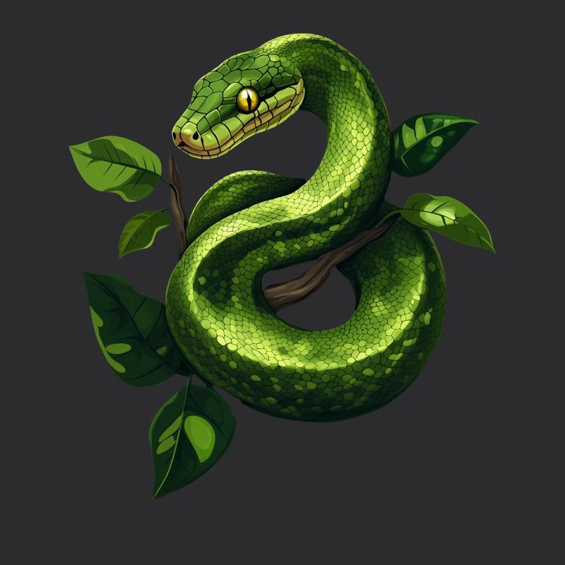 Arbre vert Python Serpents Amoureux Terrarium