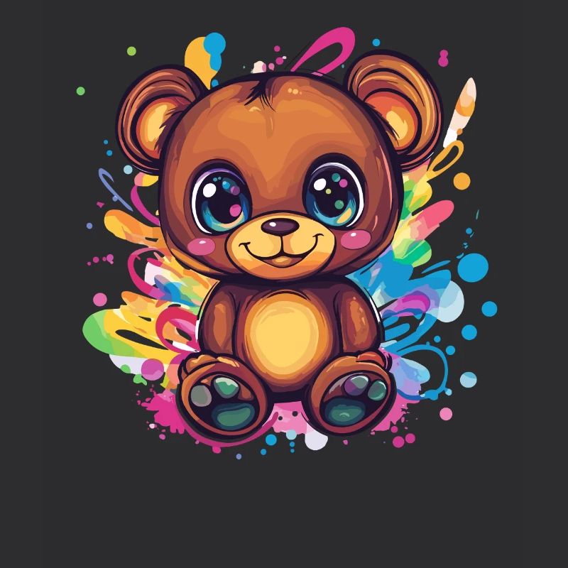 Bunter Teddy mit Farbspritzern