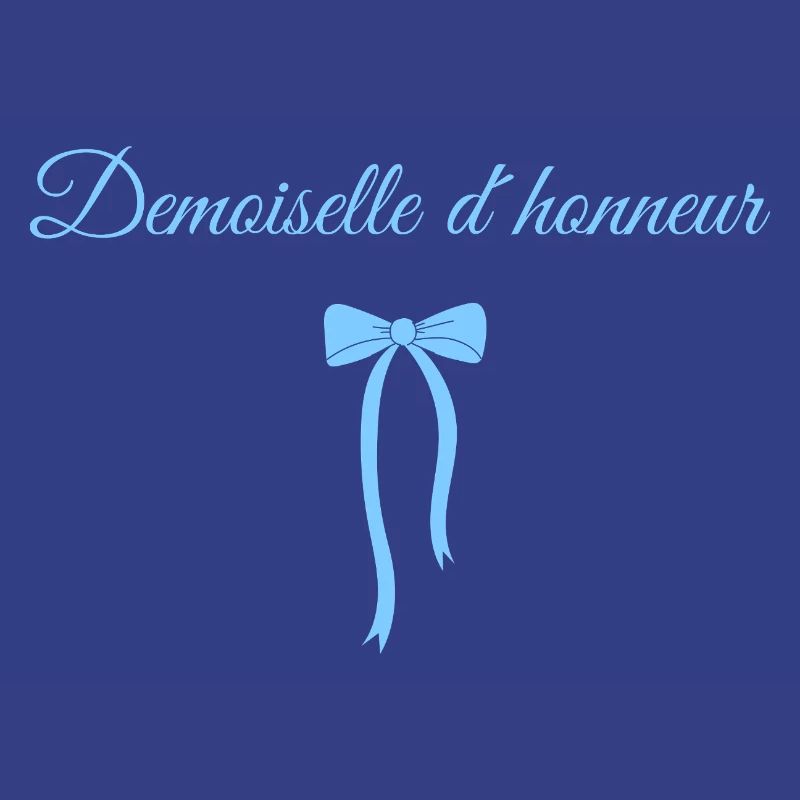 Blue Bow Bridesmaid