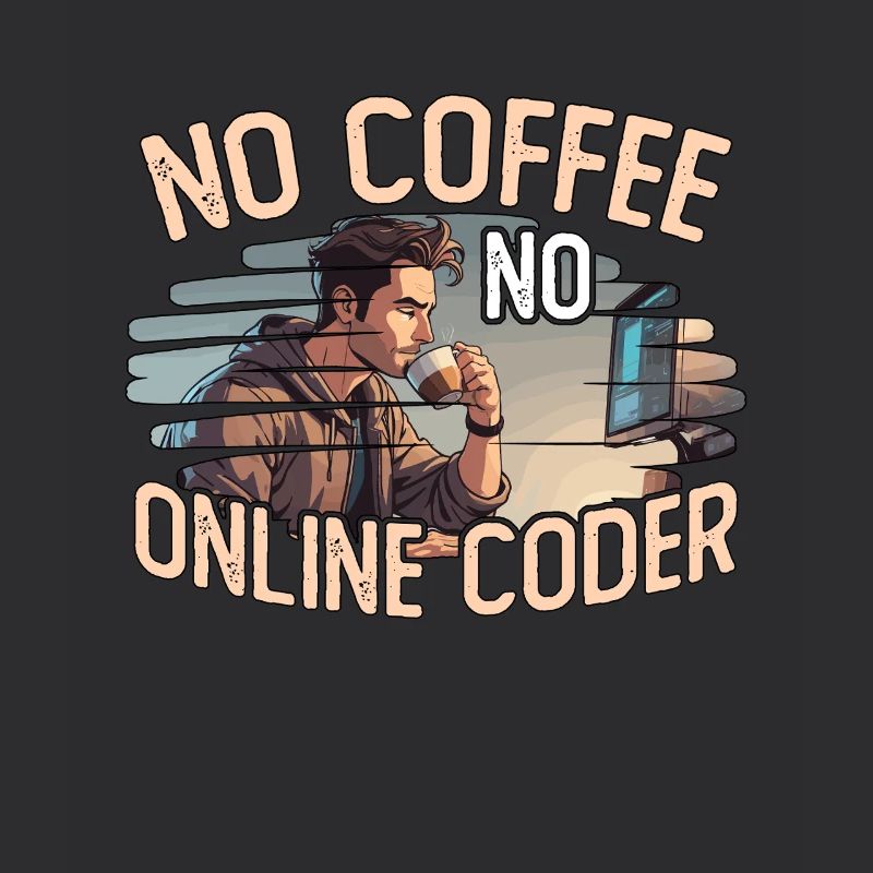 Online Coder No Coffee No Programming Coffee Lover