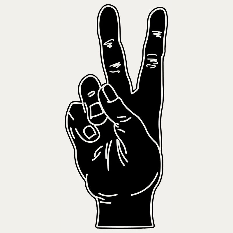Black hand gesture peace