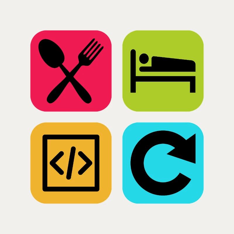 Eat Sleep Code Repeat Funny Quote Dev