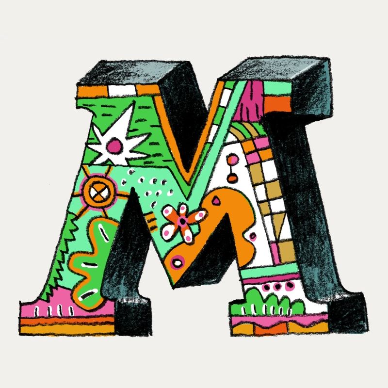 M Farbexplosion Doodle-Kunst